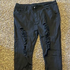 Black Ripped Denim